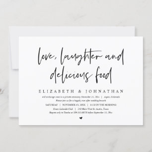 Invitation Amour, rire et délicieux repas Elopement Brunch