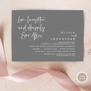 Invitation Amour, rire et Happy toujours après, Elopement I