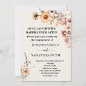 Invitation Amour rire Heureux Fiançailles Automne Fleurs sauv (Devant)