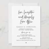 Invitation Amour, Rire, Noir, Mariage Fuite de Noces (Devant)