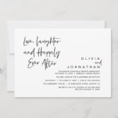 Invitation Amour, Rires et Heureux à jamais, Moderne (Devant)