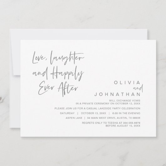 Invitation Amour, Rires et Heureux pour toujours, Fuite amour (Devant)