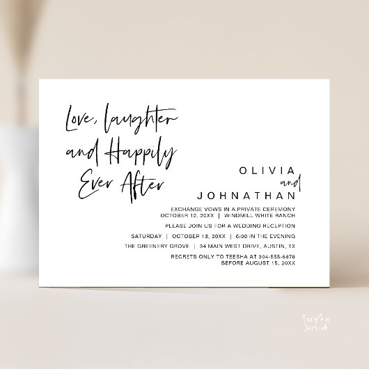 Invitation Amour, Rires et Pour Toujours, Moderne