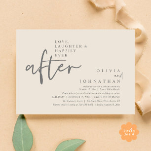 Invitation Amour, Rires et Réception de Bonheur Éternel