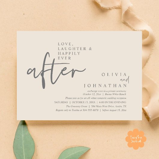 Invitation Amour, Rires Et Réception De Mariage Heureux À Tou