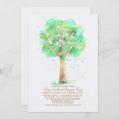 Invitation Amour romantique Arbre Aquarelle Mariage Invite (Devant / Derrière)