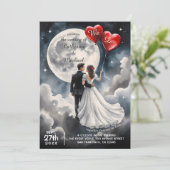 Invitation Amour romantique sur Cloud Neuf Mariage Fairytale (Debout devant)
