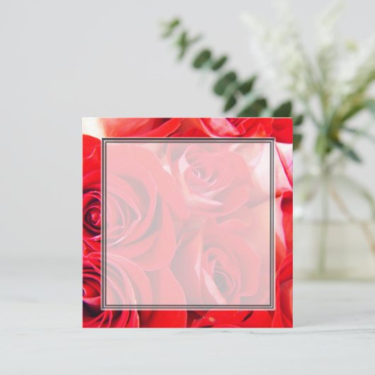 Invitation Amour rose rouge fleurs blanc mariage, fête, (Debout devant)