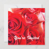 Invitation Amour rose rouge fleurs mariage blanc, fête, (Dos)