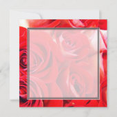 Invitation Amour rose rouge fleurs vierge mariage, fête, (Devant)