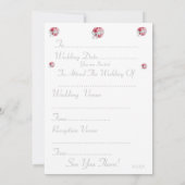 Invitation amour rouge coeur rouge avec arc blanc mariage inv (Dos)