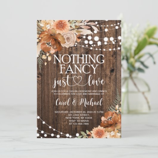 Invitation Amour rustique simple (Debout devant)