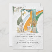 Invitation Amour sauvage | Boho Macrame Tiger Mariage de verd (Devant)