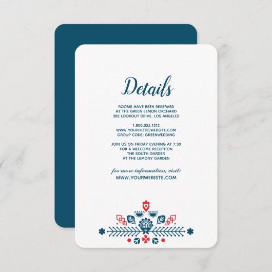 Invitation Amour scandinave | Détails pour les invités au mar (Devant / Derrière)