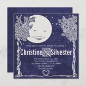 Invitation Amour sous les étoiles, épousant (Devant / Derrière)