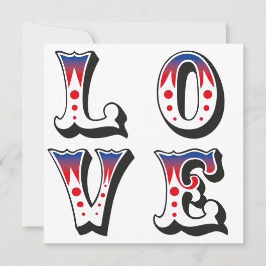 Invitation Amour - Style de cirque vintage (Devant)