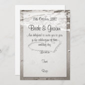 Invitation Amour sur le rivage (ton marron) (Devant / Derrière)