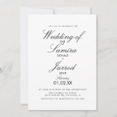 Invitation Amour tiré à la main et Coeurs Doodle Mariage (Devant)