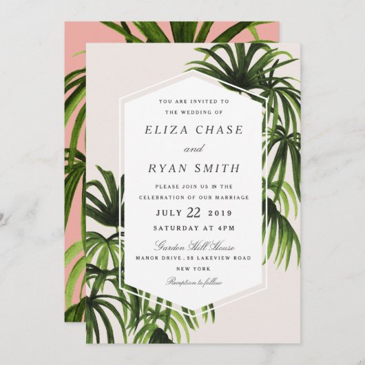 Invitation Amour Tropical (Devant / Derrière)