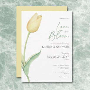 Invitation Amour Tulipe Jaune Moderne Dans Douche Fleurie