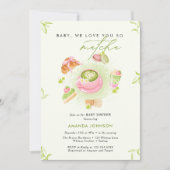 Invitation Amour Vert Moderne vous aime tellement Bébé Matcha (Devant)