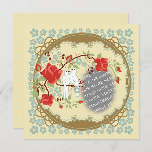 Invitation Amour vintage inspiré (Devant / Derrière)