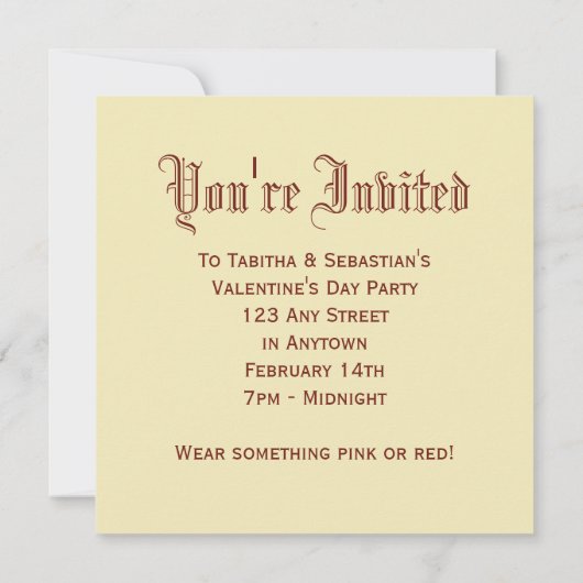 Invitation Amour vintage inspiré (Dos)