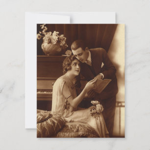Invitation Amour vintage, Romance, Romantique, Sauvez la date