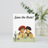 Invitation Amour vintage, Romance, Romantique, Sauvez la date (Debout devant)