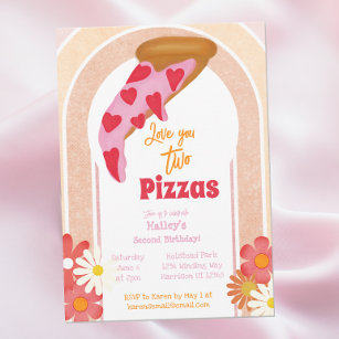 Invitation Amour Vous Deux Pizzas Fête Anniversaire