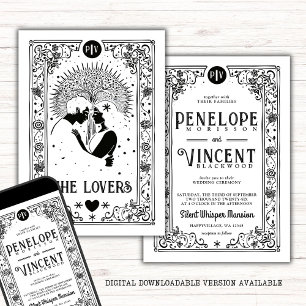 Invitation Amoureux cosmiques Mariage Tarot