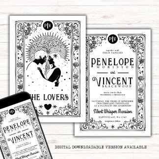 Invitation Amoureux cosmiques | Mariage Tarot