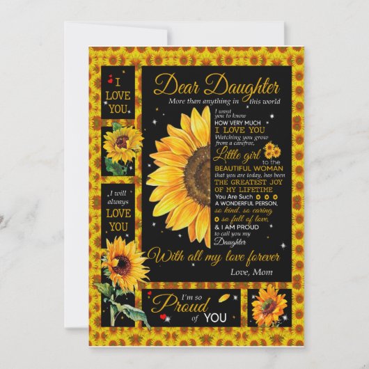 Invitation Amoureux de fille | À ma fille amour maman (Devant)