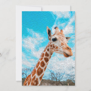 Invitation Amoureux de girafe Art de girafe Aquarelle