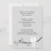 Invitation Amoureux de la fête du 25e anniversaire dans l'arb (Dos)