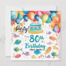 Amoureux de la pêche 80e anniversaire aquarelle