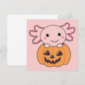 Invitation Amoureux de l'Axolotl Citrouille Animaux Mignons p (Devant / Derrière)