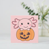 Invitation Amoureux de l'Axolotl Citrouille Animaux Mignons p (Debout devant)