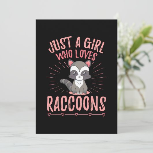 Invitation Amoureux de raton laveur juste une fille qui aime  (Debout devant)