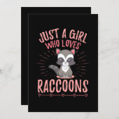 Invitation Amoureux de raton laveur juste une fille qui aime  (Devant / Derrière)