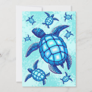 Invitation Amoureux de Tortue Tortues de Mer Eau Cristalline