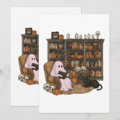 Invitation Amoureux des chats du livre de lecture Ghost Hallo (Devant / Derrière)