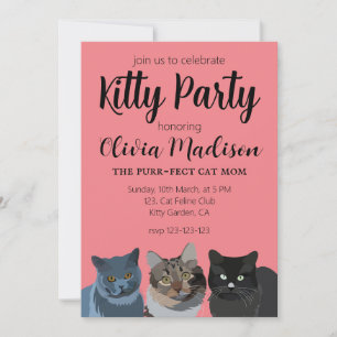 Invitation Amoureux des chats Maman de chat parfaite Fête de
