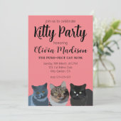 Invitation Amoureux des chats Purrfect Chat Maman Kitty Party (Debout devant)