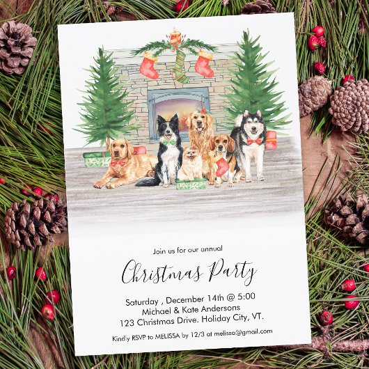 Invitation Amoureux des chiens Chiens de marionnettes Noël Fê
