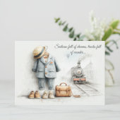 Invitation Amoureux du petit train – Garçon de 1er anniversai (Debout devant)
