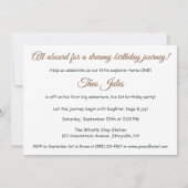 Invitation Amoureux du petit train – Garçon de 1er anniversai (Dos)