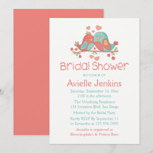 Invitation Amoureux Mariage Turquoise Rose Bleu Vert