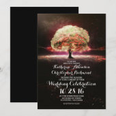 Invitation amoureux phares à cordes arbre mariage rose invite (Devant / Derrière)