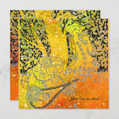 INVITATION AMOUREUX ROMANTIQUES, ROMANCE EN ÉTINCELLES JAUNE (Devant / Derrière)